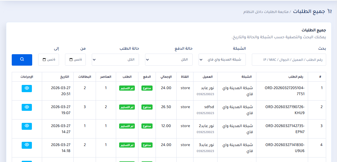 Orders List